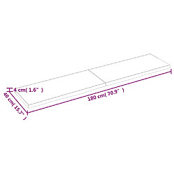 vidaXL Étagère murale 180x40x(2-4) cm bois de chêne massif non traité pas cher