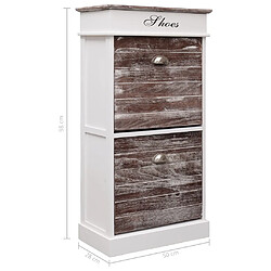 vidaXL Armoire à chaussures Marron 50 x 28 x 98 cm Bois de Paulownia pas cher