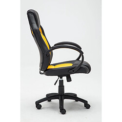 Decoshop26 Fauteuil chaise de bureau confortable hauteur réglable en synthétique jaune BUR10164