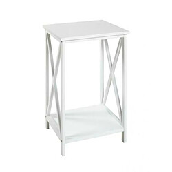 Pegane Table d'appoint coloris blanc en MDF - L 30 x P 30 x H 50 cm