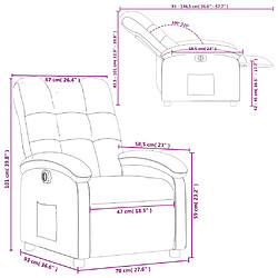 vidaXL Fauteuil inclinable électrique Gris foncé Tissu pas cher