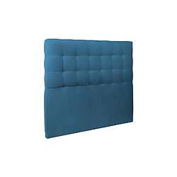 Sommeil de plomb Tete de lit Capitonnée Velours Bleu L 160 cm - Ep 10 cm rembourré