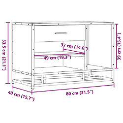 vidaXL Banc à chaussures chêne marron bois d'ingénierie et métal pas cher