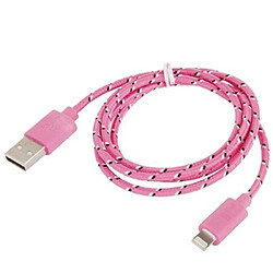 Wewoo Câble rose pour iPhone X / 8 et 8 Plus / 7 7 Plus / 6 6 6 Plus 6 s Plus / iPad de recharge de transfert de données USB à Lightning de style Nylon de 1 m,