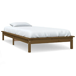 vidaXL Cadre de lit sans matelas marron miel bois massif