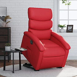 vidaXL Fauteuil inclinable électrique rouge similicuir