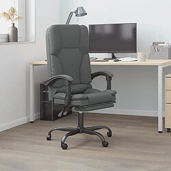 vidaXL Fauteuil de massage inclinable de bureau Gris foncé Tissu