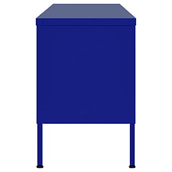 Avis vidaXL Meuble TV Bleu marine 105x35x50 cm Acier