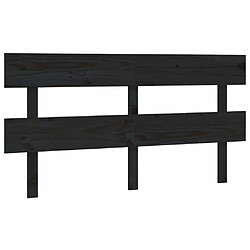 Maison Chic Tête de lit scandinave,Meuble de chambre Noir 164x3x81 cm Bois massif de pin -MN69916