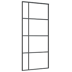 vidaXL Porte coulissante Verre ESG dépoli et aluminium 90x205 cm Noir