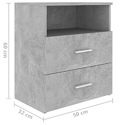 vidaXL Table de chevet Gris béton 50x32x60 cm pas cher