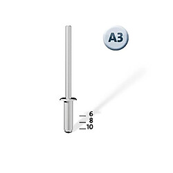 Rivet aveugle N/A Novus 016053 (Ø x L) 3 mm x 10 mm aluminium 70 pc(s)