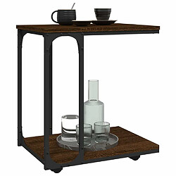 Acheter Maison Chic Table d'appoint | Table Basse à roues Chêne marron 50x35x55,5 cm -GKD49884