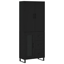 vidaXL Buffet haut Noir 69,5x34x180 cm Bois d'ingénierie