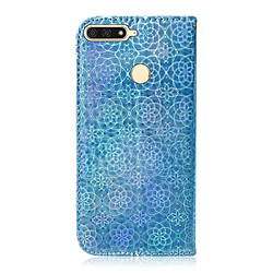 Avis Wewoo Housse Coque Pour Huawei Y6 2018 / Honor 7A Couleur unie Boucle magnétique colorée Flip horizontal en cuir PU avec support et fentes cartes et portefeuille et lanière bleu