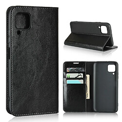 Etui en cuir véritable + TPU surface de cheval fou noir pour votre Huawei Nova 6 SE/P40 lite/Nova 7i