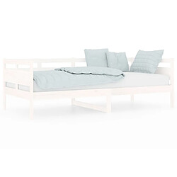 vidaXL Lit de jour sans matelas blanc bois de pin massif 90x200 cm