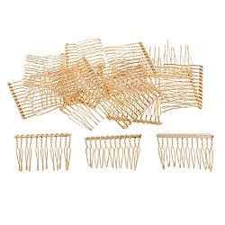 Avis 20 pièces bricolage pinces à cheveux en métal peigne latérale 12 accessoires de mariée or