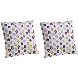 Aubry Gaspard Housse de coussin en coton (Lot de 2) Pois.