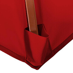 Decoshop26 Parasol de jardin diamètre 3m polyester rouge et bois pieds de parasol non inclus 04_0008012