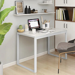 vidaXL Bureau d'ordinateur Blanc 110x60x73 cm Aggloméré