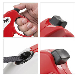 Ferplast Amigo Large Sangle Laisse Rétractable avec Coque Interchangeable Rouge