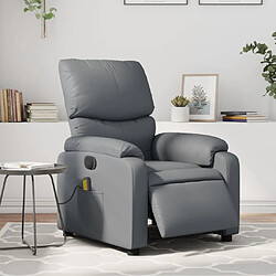 Maison Chic Fauteuil Relax pour salon, Fauteuil de massage inclinable électrique gris similicuir -GKD77276