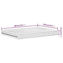 vidaXL Matelas en mousse blanc 120x200 cm dureté H2 H3 pas cher