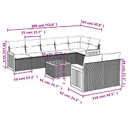 Avis Maison Chic Salon de jardin 9 pcs avec coussins | Ensemble de Table et chaises | Mobilier d'Extérieur gris résine tressée -GKD17714