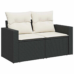 Acheter vidaXL Salon de jardin 8 pcs avec coussins noir résine tressée