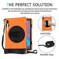 Avis Coque en TPU combo en forme de x avec béquille et dragonne orange pour votre Samsung Galaxy Tab S6 SM-T860 (Wi-Fi)/T865 (LTE)