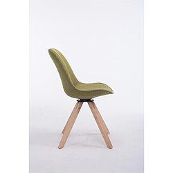 Avis Decoshop26 Chaise de salle à manger x1 chaise visiteur assise pivotant à 360° en tissu vert piètement en bois carré clair 10_0003477