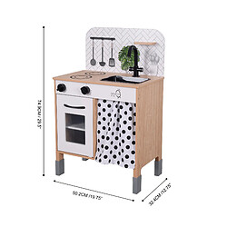 Acheter Teamson Kids Cuisine enfant en bois hauteur réglable jeux de rôle imitation garçon fille noir blanche TD-13554C