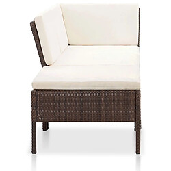 Acheter Maison Chic Salon de jardin 8 pcs + coussins - Mobilier/Meubles de jardin - Table et chaises d'extérieur Résine tressée Marron -MN10221