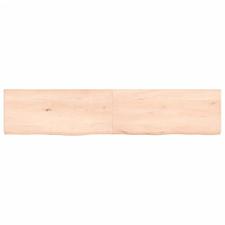 Avis vidaXL Étagère murale 140x30x(2-4) cm bois de chêne massif non traité