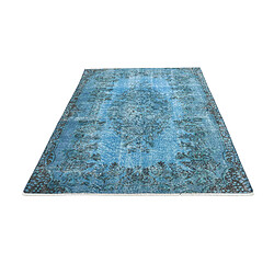 Avis Vidal Tapis de laine 236x155 Bleu Ultra Vintage