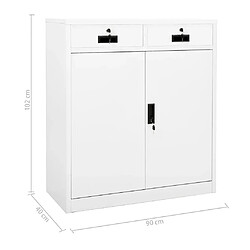 vidaXL Armoire de bureau Blanc 90x40x102 cm Acier pas cher