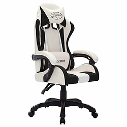 Avis Maison Chic Chaise de jeu vidéo avec LED, Chaise gaming, Fauteuil gamer d'ordinateur,Chaise de Bureau RVB Blanc et noir Similicuir -GKD87912