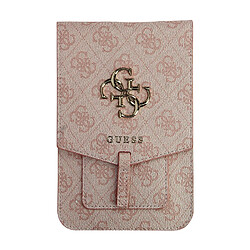 Guess Maroquinerie Pochette Smartphone Imprimé avec Bandoulière et Porte-cartes Logo 4G Guess Rose