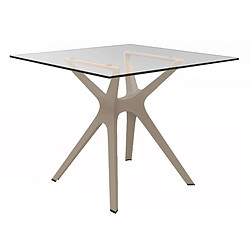 Table 900x900 Verre Trempé Pied De Table Vela "s" - Resol