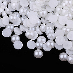 Avis Demi cabochon de dos plat de perles de perle 0.5kg pour le blanc 6mm de scrapbooking de DIY