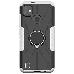 Coque en TPU 2-en-1, texture nid d'abeille, anti-rayures avec béquille pour votre Infinix Smart HD 2021 - blanc