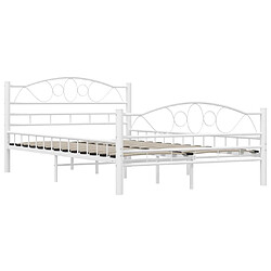 Avis vidaXL Cadre de lit sans matelas blanc métal 120x200 cm