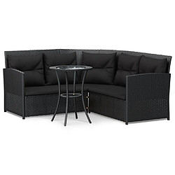 Maison Chic Ensemble de canapés en L 2pcs, Canapé droit pour salon, Sofa Relax avec coussins Noir Résine tressée -GKD754615