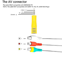 Remplacement du câble adaptateur de composant vidéo AV pour téléviseur Samsung, câble adaptateur d'entrée 3 RCA vers AV pour téléviseur Samsung