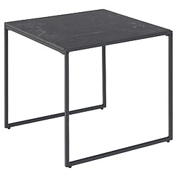 Toilinux Table d'appoint carré en mélaminé et métal - L.50 cm x H. 45 cm - Noir