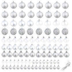 vidaXL Ensemble de boules de Noël 100 pcs 3/4/6 cm Argenté