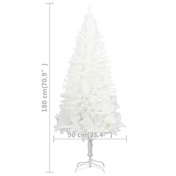 vidaXL Arbre de Noël artificiel pré-éclairé et boules blanc 180 cm pas cher