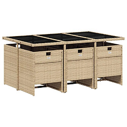 Avis Maison Chic Ensemble à manger d'extérieur 7 pcs avec coussins,Salon de jardin,Mobilier de jardin mélange beige rotin -GKD292454