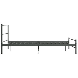 Avis vidaXL Cadre de lit avec tête de lit sans matelas gris 160x200cm métal